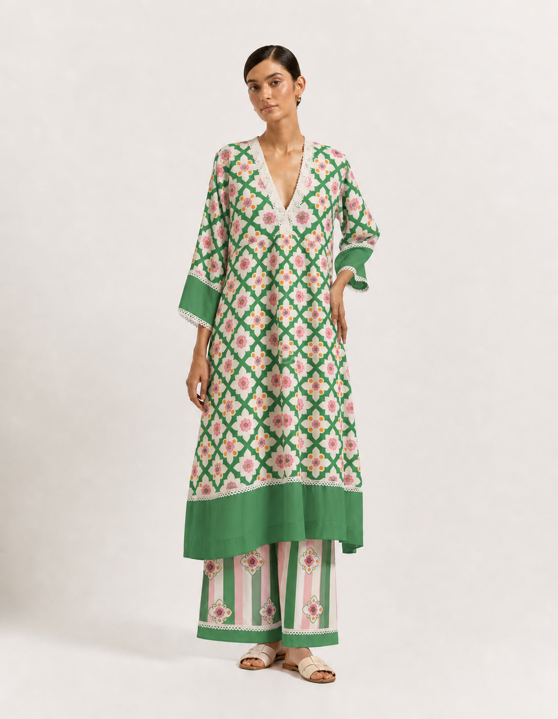 Green kurti set
