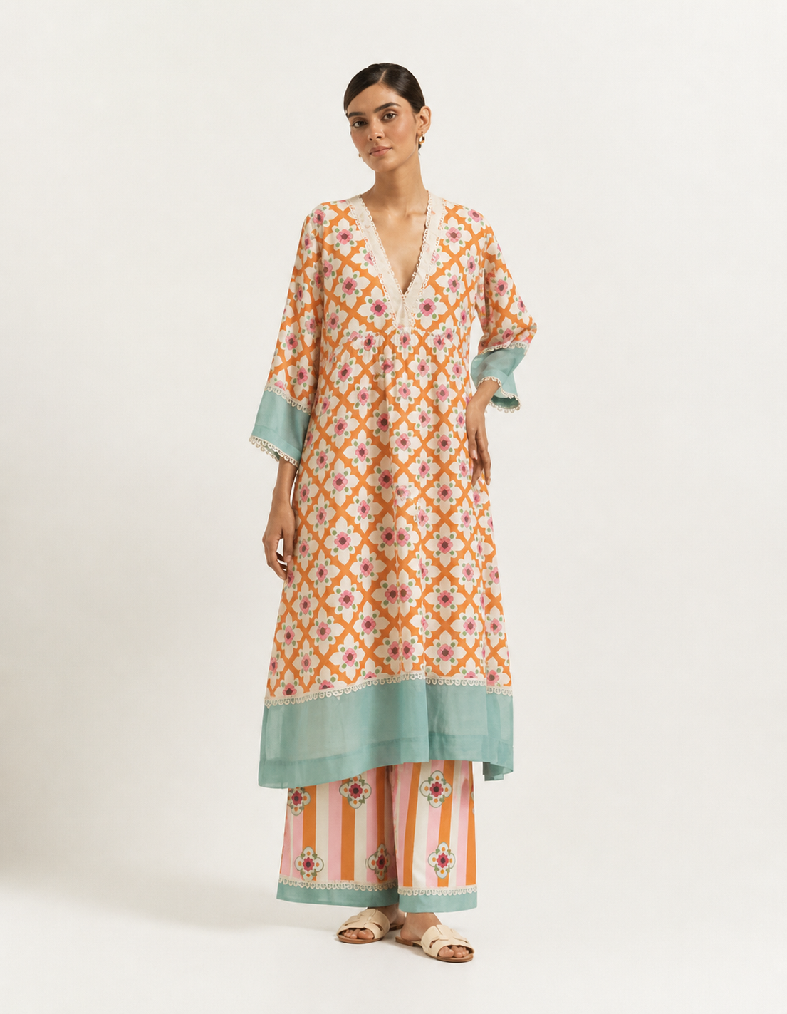 Gold spot kurti set